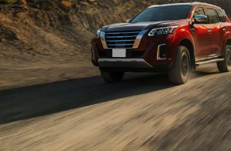 SUV on a dirt track